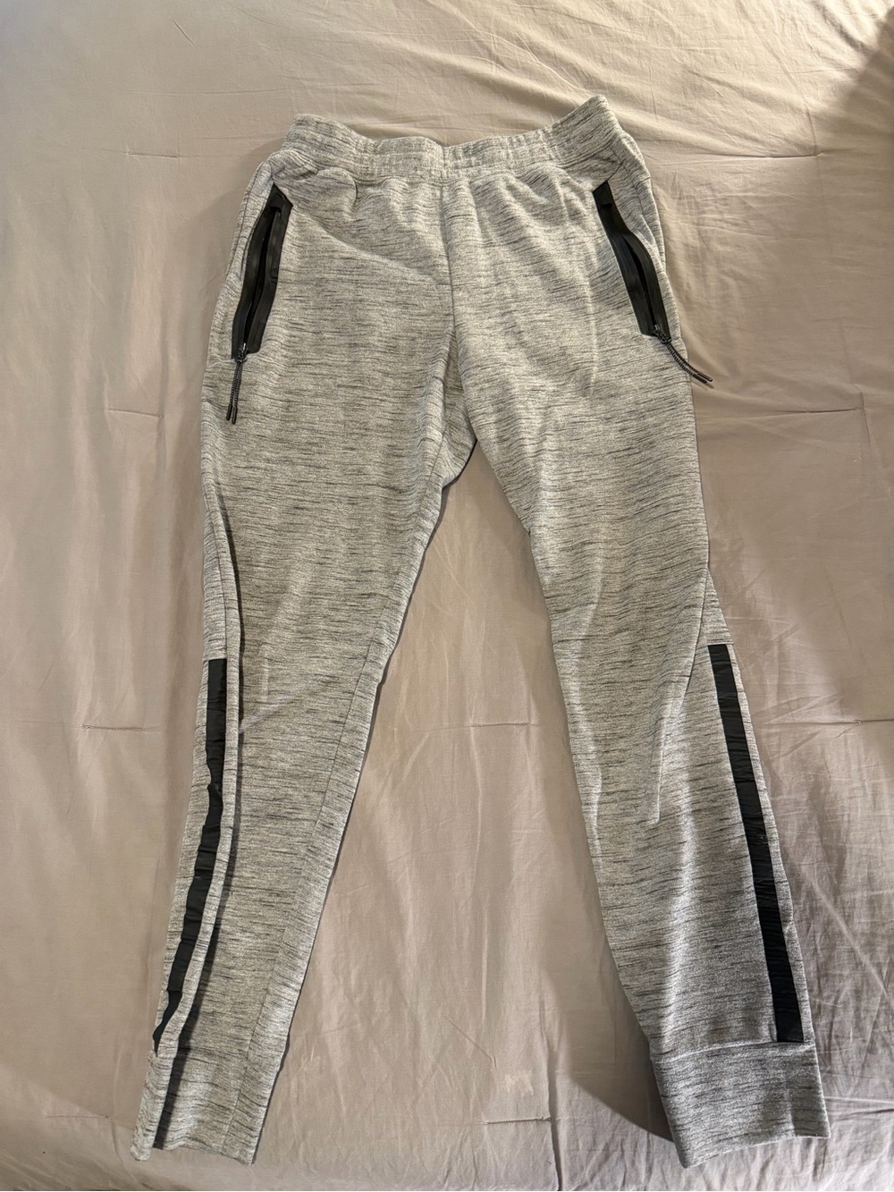 Champion Heather Grey Jogger Pants with Black Trim